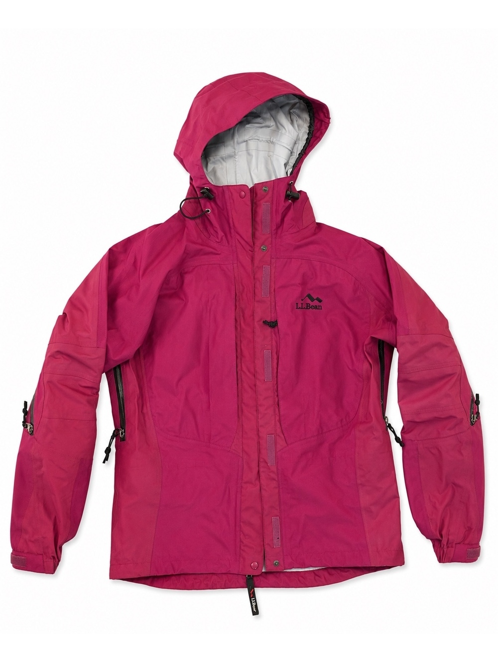 L.L.Bean Women’s Pink Hooded Waterproof Rain Jacket Full Zip Outdoor Coat